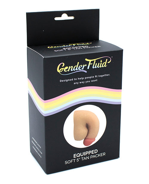 Faja suave Gender Fluid de 5" con pene - Bronceado