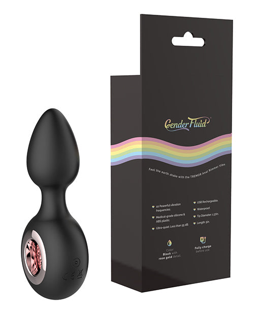 Plug anal vibrant unisexe Tremor Fluid - Noir