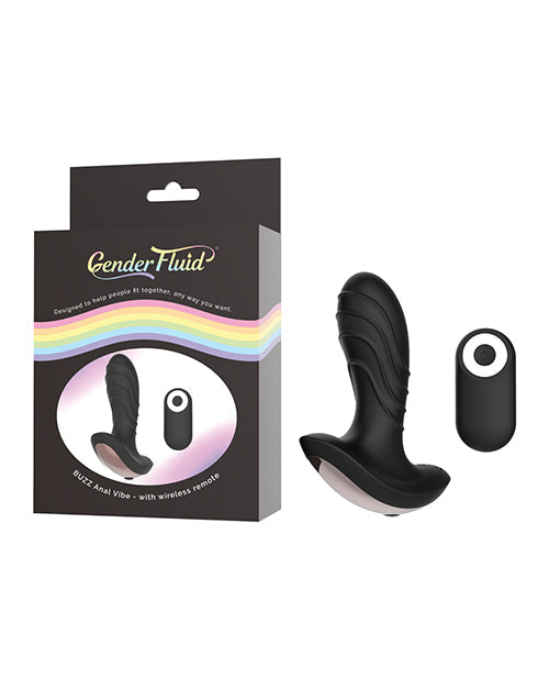 Vibrador Anal Zumbador Género Fluido con Control Remoto - Negro