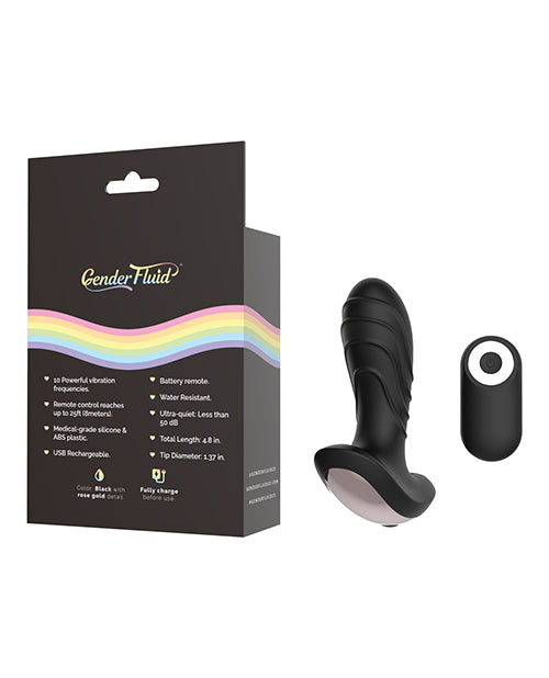 Vibrador Anal Zumbador Género Fluido con Control Remoto - Negro