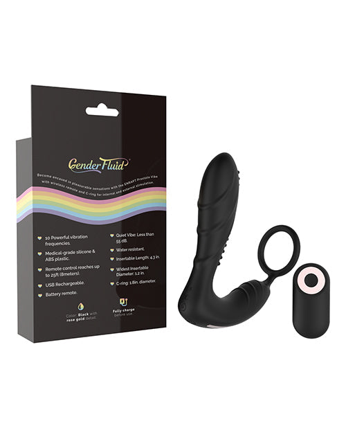 Vibromasseur Prostate Enrapt Fluide avec Télécommande - Noir