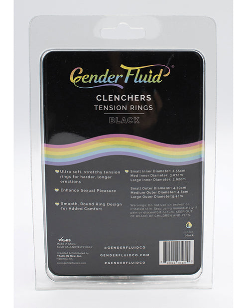 Ensemble d'anneaux de tension à sertir Gender Fluid - Noir