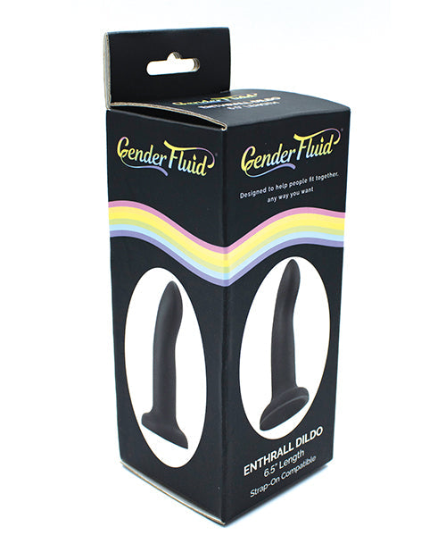 Arnés de dildo Enthrall de 6.5" fluido en cuanto al género - Negro