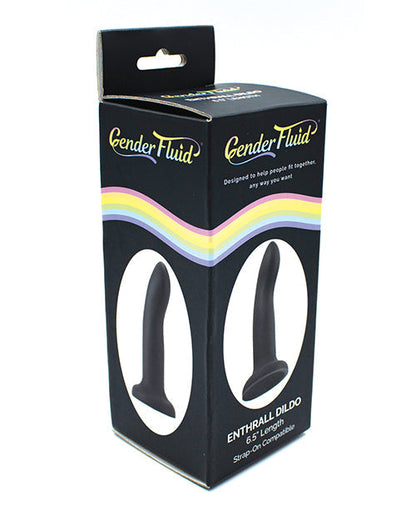 Arnés de dildo Enthrall de 6.5" fluido en cuanto al género - Negro