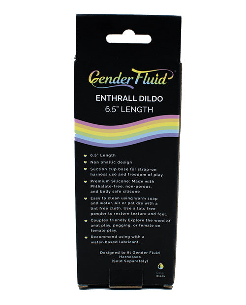 Arnés de dildo Enthrall de 6.5" fluido en cuanto al género - Negro