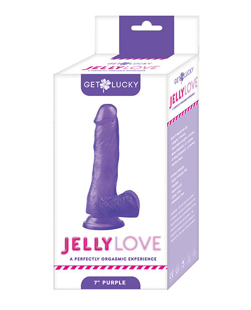 Get Lucky Gros Godemiché de 17 cm | Godemiché Réaliste Jelly Love | Godemiché Violet Étanche | Godemiché à Ventouse