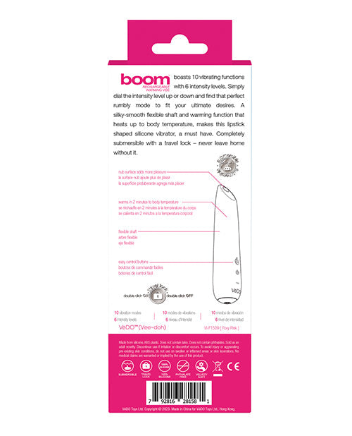 VeDO Boom Vibrateur Ultra Puissant Rechargeable - Rose