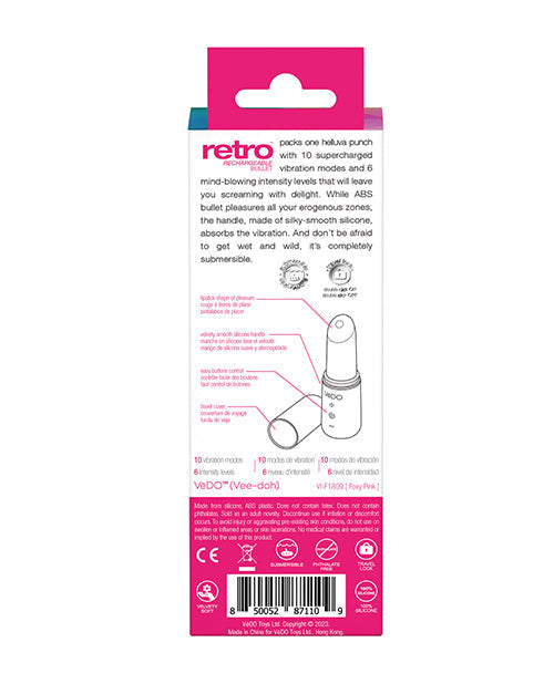 VeDO Retro Rechargeable Bullet Lip Stick Vibe - Rose