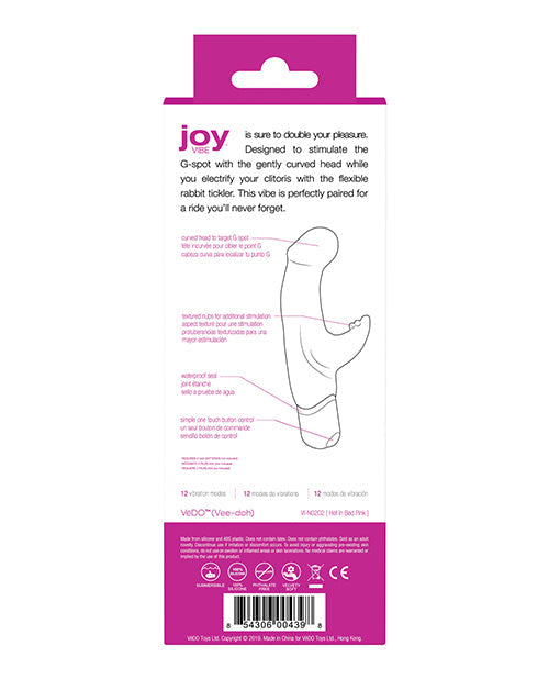VeDO Joy Mini Vibrador de Conejo | Vibrador Rosa para Punto G Hot in Bed | Vibrador de Clítoris Impermeable | El Mejor Vibrador para Mujeres