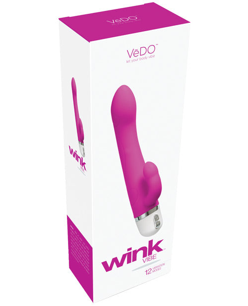 Vibrador de conejo VeDO Wink | Vibrador de punto G rosa para sexo | Vibrador de clítoris impermeable | El mejor vibrador para mujeres