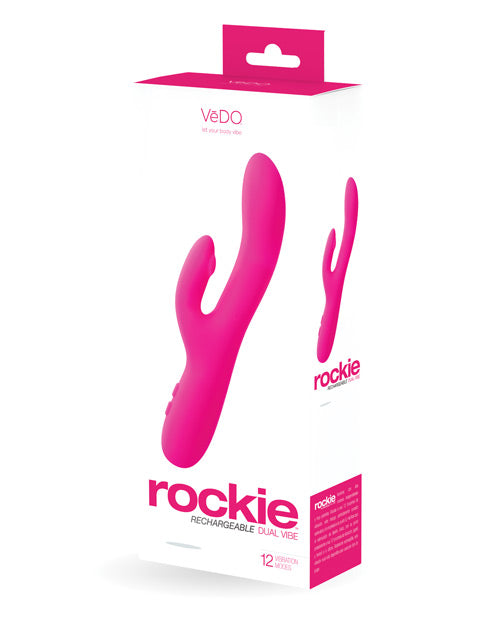 VeDO Rockie Vibrador dual recargable - Rosa Foxy