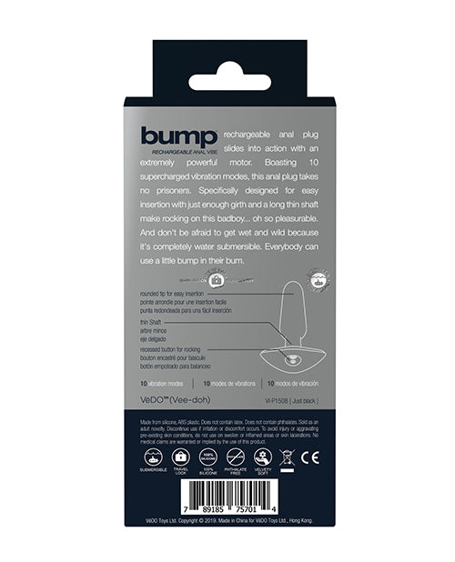 Vibromasseur anal rechargeable VeDO Bump - Just Black