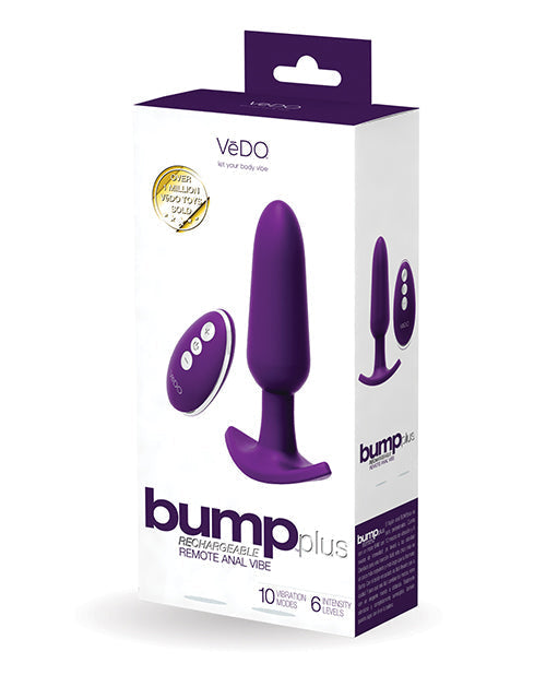 VeDO Bump Plus Vibro-plug Anal Télécommandé Rechargeable – Violet Foncé