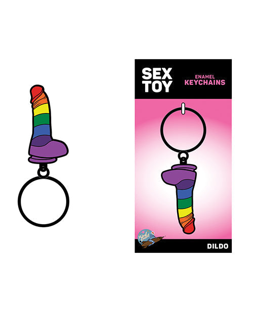 Porte-clé Dildo Wood Rocket Sex Toy Pride - Arc-en-ciel