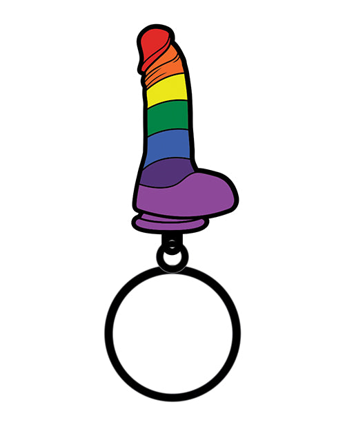 Porte-clé Dildo Wood Rocket Sex Toy Pride - Arc-en-ciel