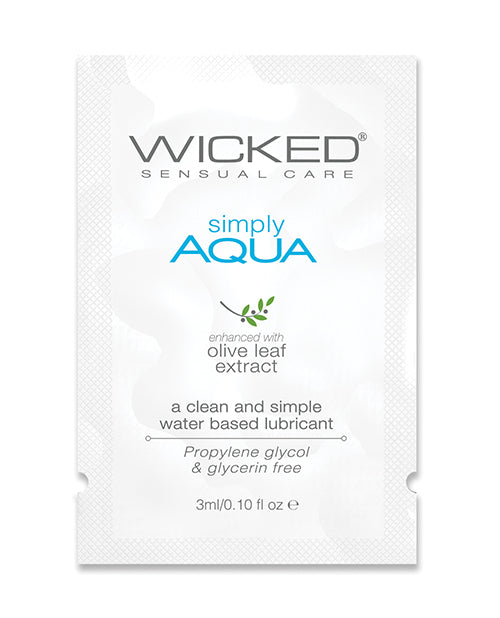 Lubricante a base de agua Wicked Sensual Care Simply Aqua - 0.1 oz
