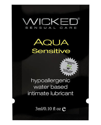 Wicked Sensual Care Lubricante Hipoalergénico a Base de Agua Aqua Sensitive - .1 oz