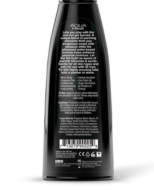 Lubrifiant chauffant à base d'eau Wicked Sensual Care Aqua Heat - 120 ml