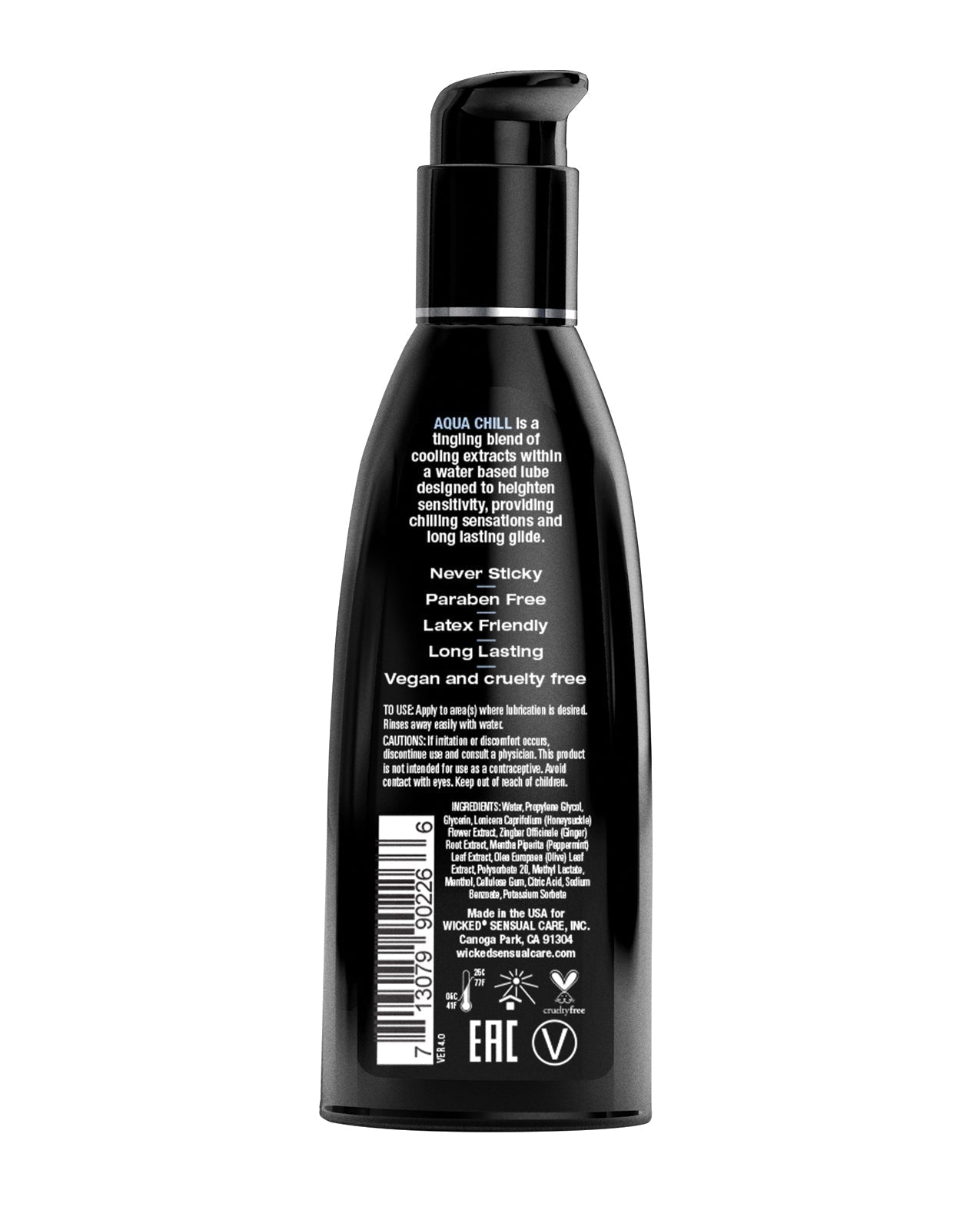 Lubrifiant Rafraîchissant à Base d'Eau Wicked Sensual Care Aqua Chill - 59 ml