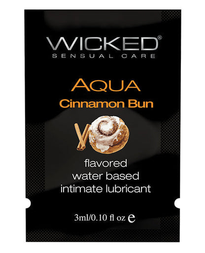 Wicked Sensual Care Aqua Lubricante a Base de Agua - 0.1 oz Cinnamon Bun