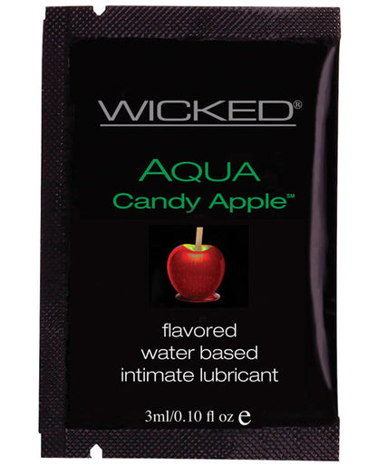 Wicked Sensual Care Aqua Lubricante a Base de Agua - 0.1 oz Manzana Acaramelada