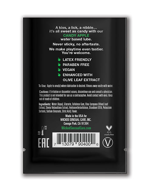 Wicked Sensual Care Aqua Lubricante a Base de Agua - 0.1 oz Manzana Acaramelada