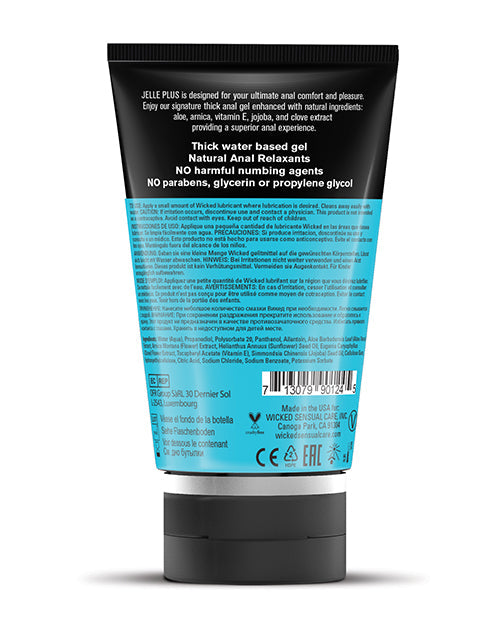 Lubricante Anal a Base de Agua con Relajantes Jelle Plus de Wicked Sensual Care - 4 oz