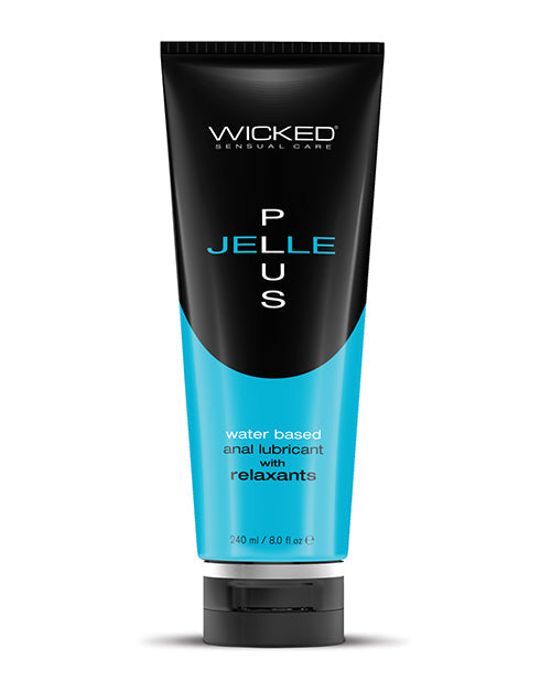 Lubricante anal a base de agua Wicked Sensual Care Jelle Plus con relajantes - 8 oz