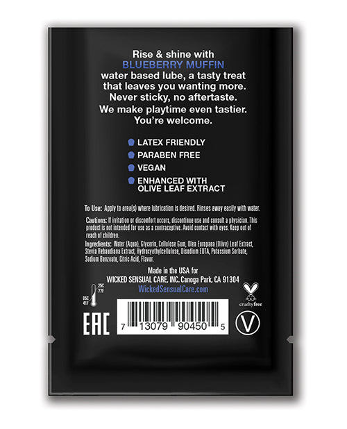 Wicked Sensual Care Lubricante a base de agua - .1 oz Muffin de arándano