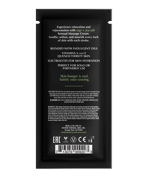 Crème de massage au sel marin et à la sauge Wicked Sensual Care - 9,6 g