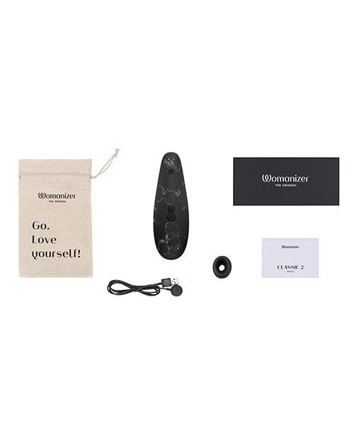 Estimulador Clitorial Womanizer x Marilyn Monroe Special Edition Classic 2 - Mármol Negro