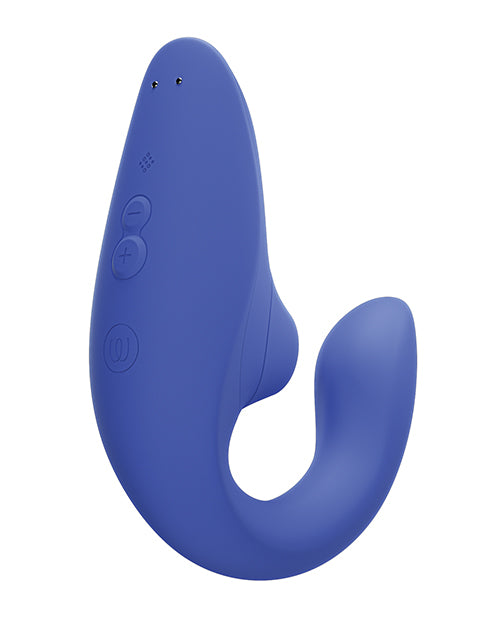 Vibromasseur Rabbit à air pulsé Womanizer Blend Pleasure - Bleu vif