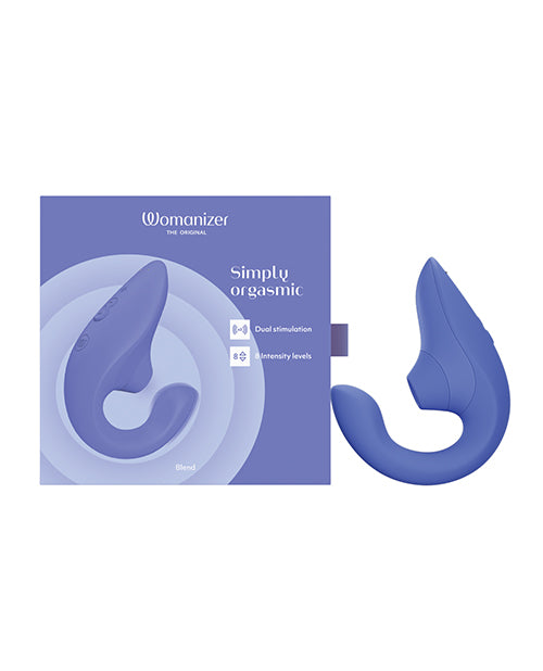 Vibromasseur Rabbit à air pulsé Womanizer Blend Pleasure - Bleu vif