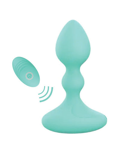 Vibromasseur rechargeable Pink Elephant Lil Rumble avec télécommande – Aqua