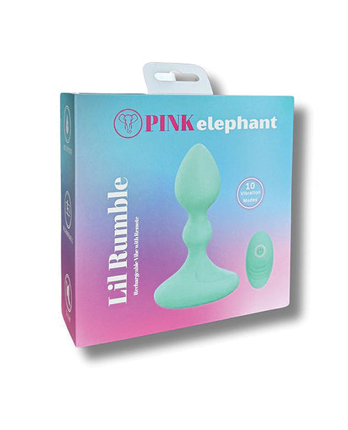 Vibromasseur rechargeable Pink Elephant Lil Rumble avec télécommande – Aqua