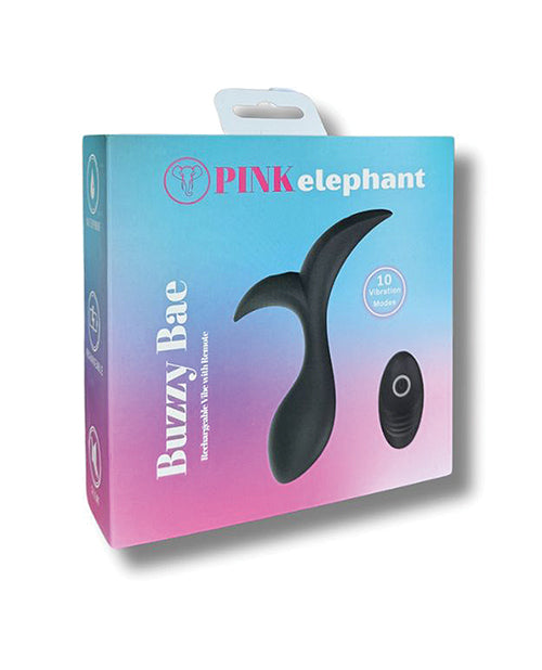 Vibrador recargable Pink Elephant Buzzy Bae con control remoto - Negro