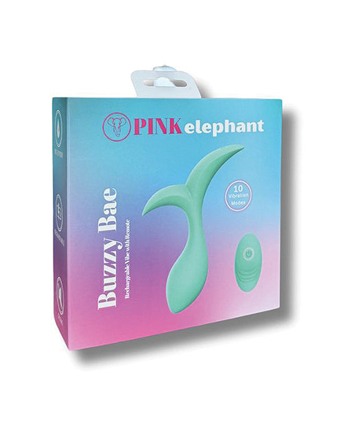Vibrador recargable Pink Elephant Buzzy Bae con control remoto - Aqua