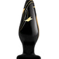 Plug de vidrio soplado ancho Secret Kisses de 4.5" - Negro/Oro