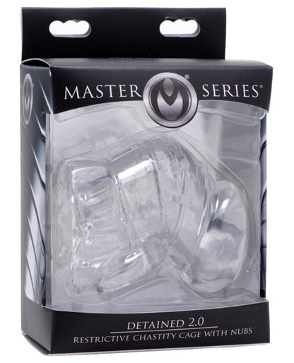 Master Series Détention 2.0 Cage de chasteté restrictive avec picots – Transparent