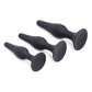 Entraîneur anal en silicone à triple conicité Master Series - Noir (Lot de 3)