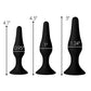 Entraîneur anal en silicone à triple conicité Master Series - Noir (Lot de 3)