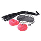 Frisky Passion Fetish Kit con caja de regalo con forma de corazón - Rojo