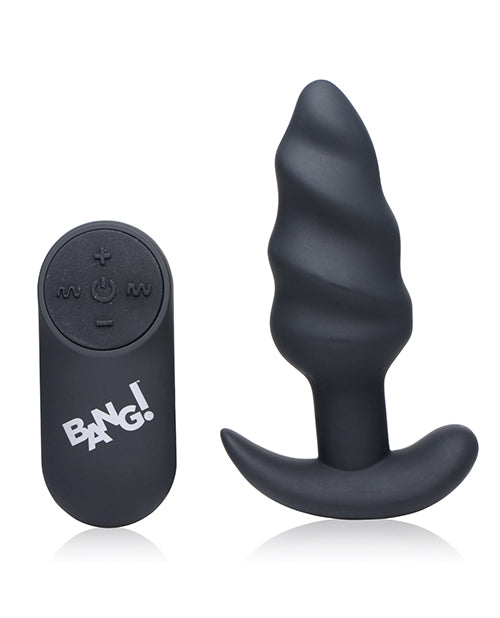 Bang ! Plug anal vibrant 21 vitesses avec télécommande – Noir