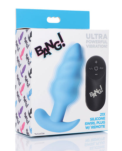 Bang! Plug Anal Vibrant 21X avec Télécommande - Bleu
