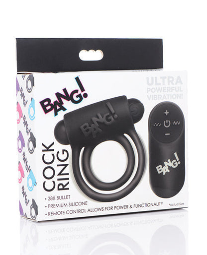 Anillo vibrador para pene y bala con control remoto - Negro