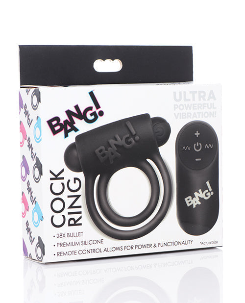 Anillo vibrador para pene y bala con control remoto - Negro