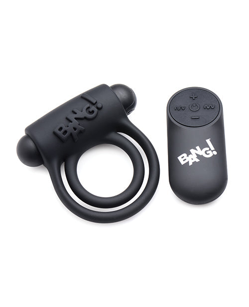 Anillo vibrador para pene y bala con control remoto - Negro
