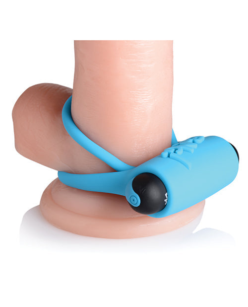 Anillo Vibrador para Pene y Bala con Control Remoto – Azul