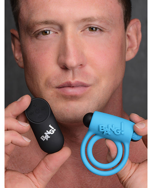 Anillo Vibrador para Pene y Bala con Control Remoto – Azul