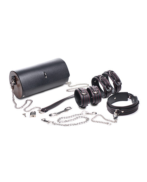 Conjunto Bondage Kinky Clutch de la serie Master en negro con estuche de transporte